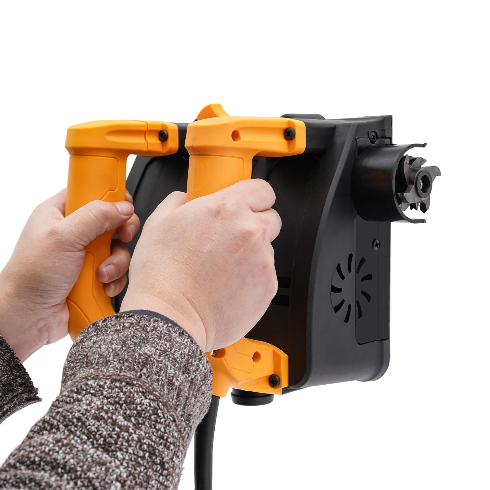 Elektryczna strugarka ścienna, 1200 W, strug do drewna, regulowana głębokość 1-4 mm, 1000-4000 obr./min, ze skrzynką narzędziową i uchwytem, strug ręczny