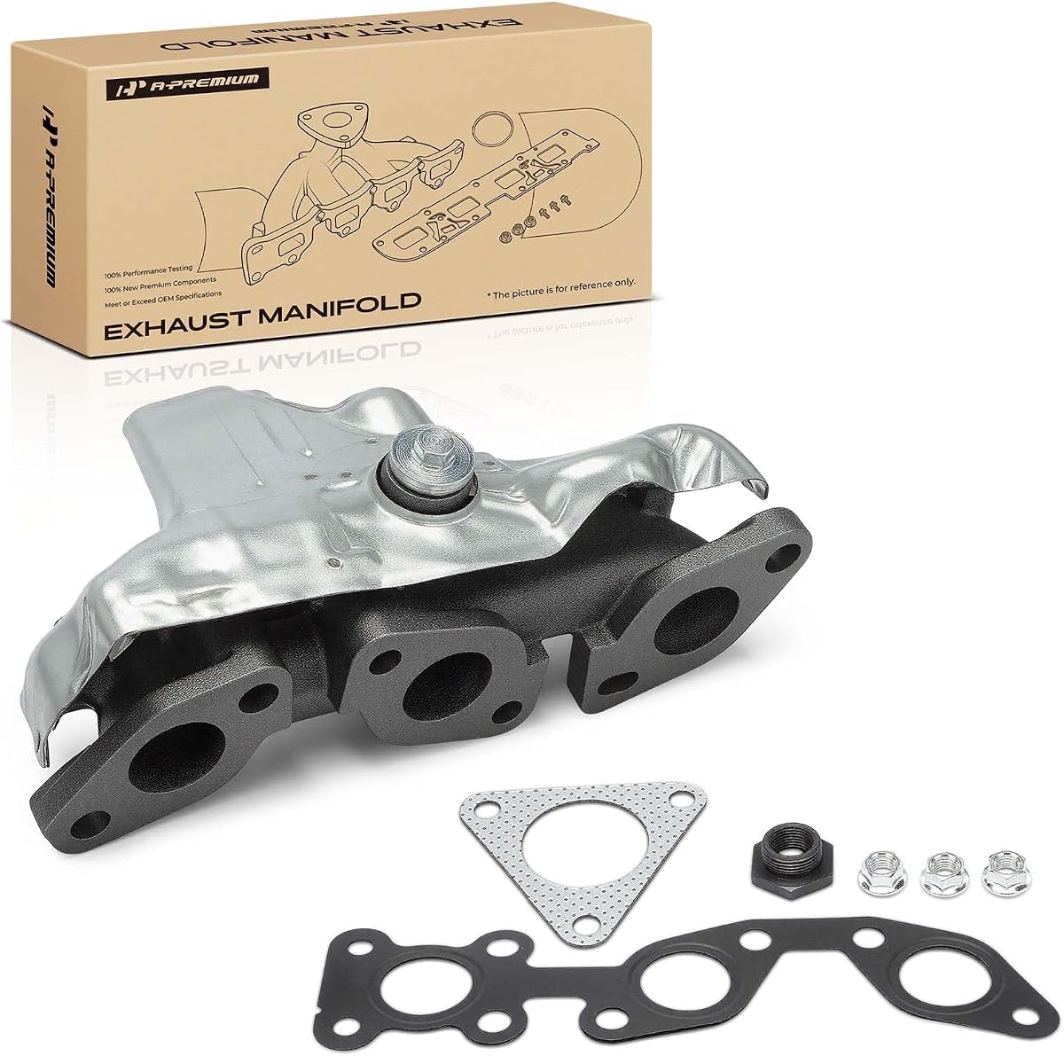 A-Premium Kit de colector de escape del lado izquierdo [V6 3.3L] con juntas y herrajes | Compatible con Nissan Frontier 1999-2004, Xterra 2000-2004, reemplaza 140064S102, 140065S600.