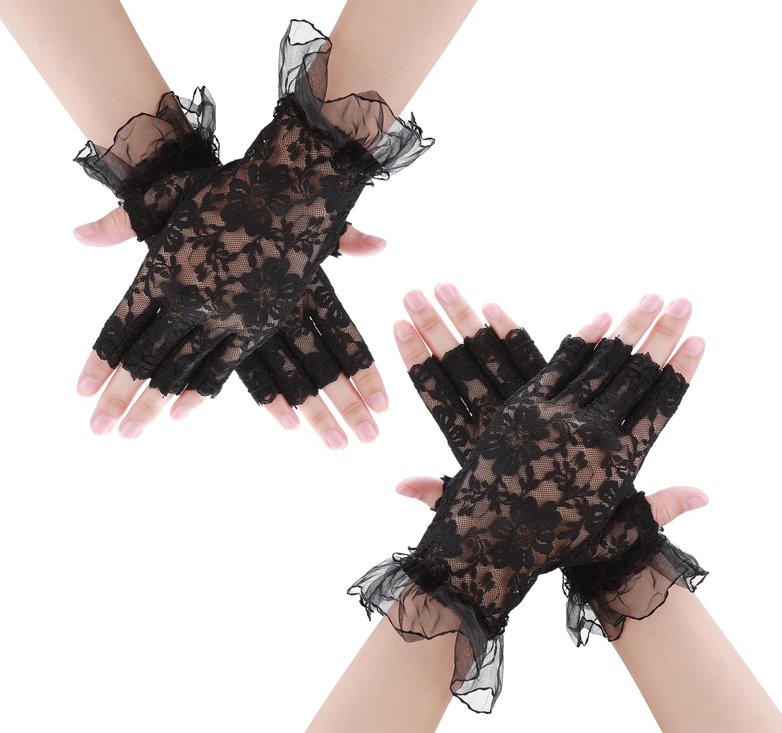 Long Gloves for Women, Black White Red Satin Glove Carnival Kostüm Fancy Evening Dress Elbow Length Opera Gloves 1920s Costume,for Adult Witches Carnival Party Wedding Bridal Accessories (Black)
