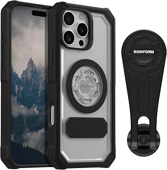 Rokform iPhone 16 Pro Max Crystal Case + V4 Pro Series Bike Phone Mount