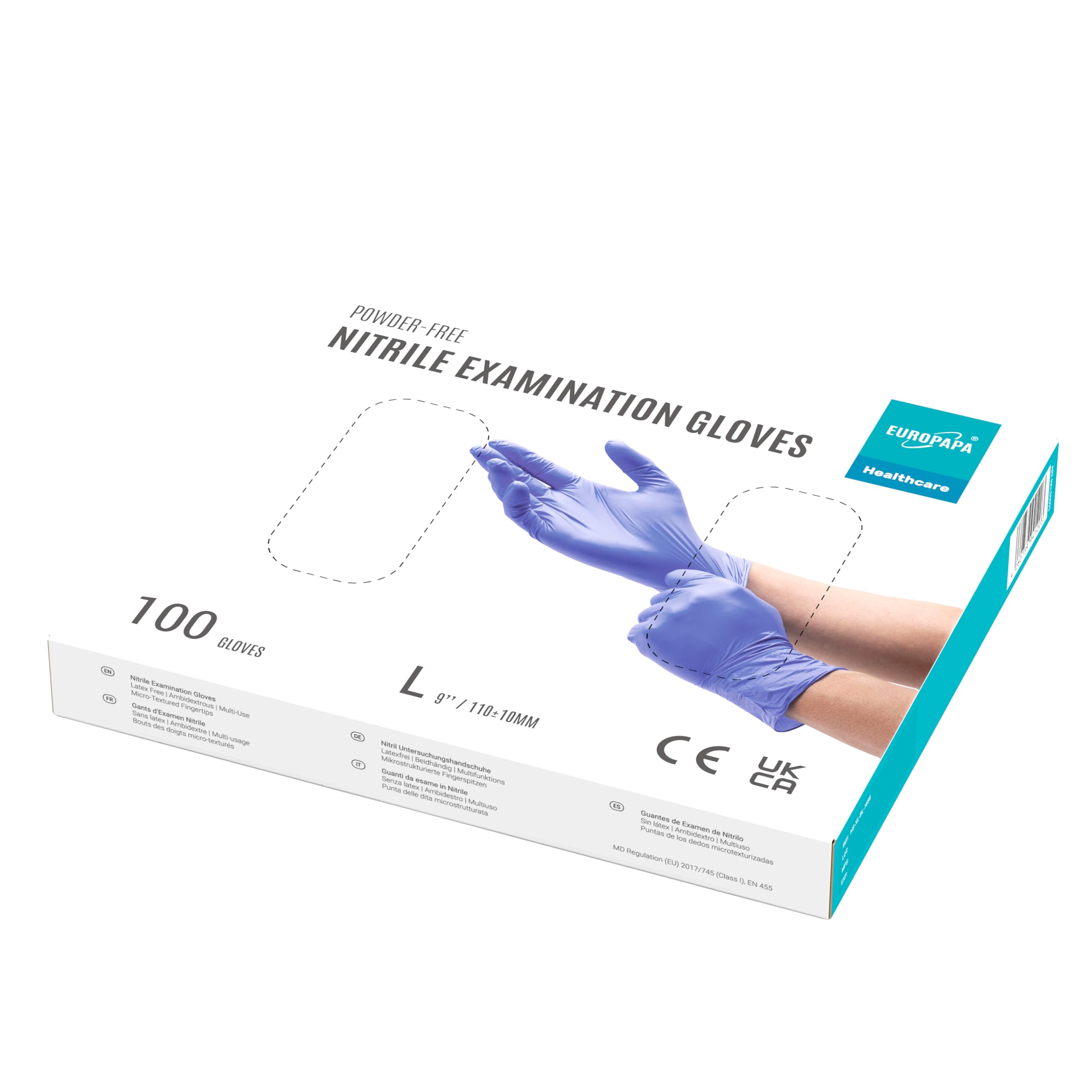 EUROPAPA® 1000x Nitrilhandschuhe Einweghandschuhe puderfrei Untersuchungshandschuhe EN455 EN374 latexfrei Einmalhandschuhe Handschuhe in Gr. S, M, L & XL verfügbar (Lila, L)