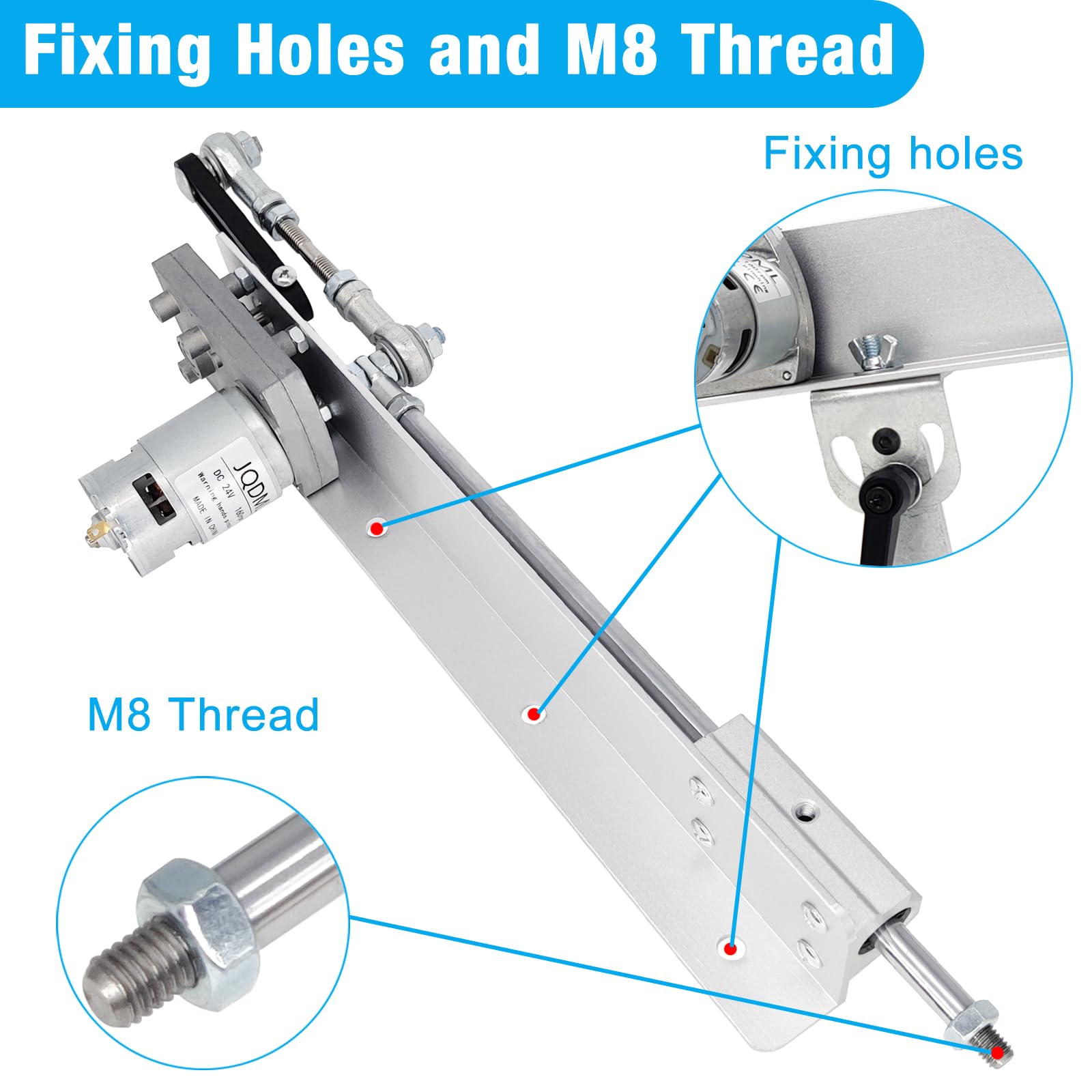 JQDML Reciprocating Cycle Linear Actuator 24V 120RPM, Max 40 lbs Thrust — Amazon image 8