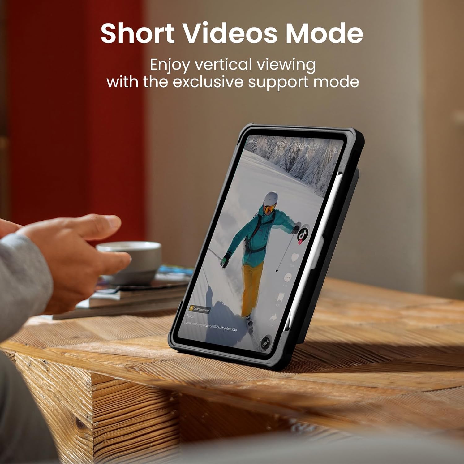 tomtoc Inspire-Pivot Panel Case for iPad Pro 11 Inch (M4) 2024, Pivot Design Provides Stable Stand Functionality and Effortless Use, Vertical Case with Apple Pencil Holder