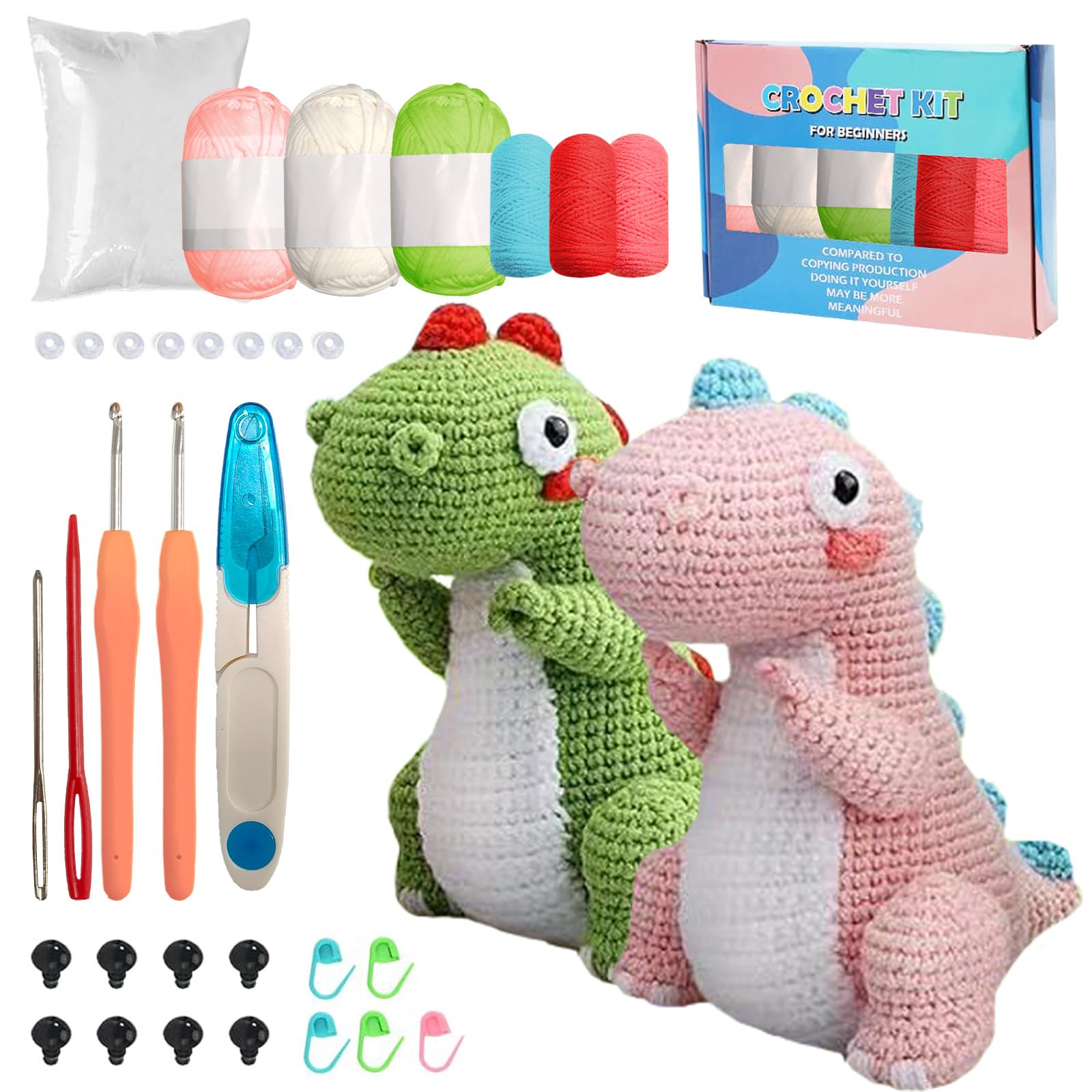 BUERPINKING HäKelset Tiere, DIY HäKelset FüR AnfäNger Erwachsene und kinder, Häckel Kit für Anfänger HäKeln Set, Häkeln für Anfänger für-Schritt-Video-Tutorials