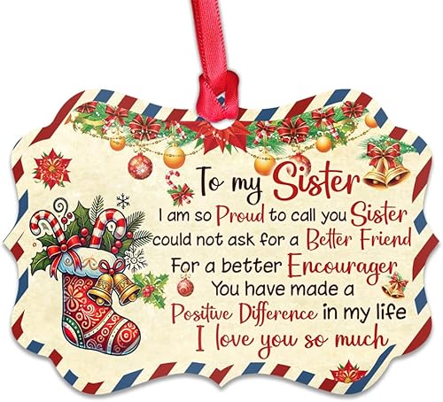 Miniatura 2 de ANQZ1809010Z - Adornos de Navidad 2023, decoraciones para árbol de Navidad, adorno de aluminio con letra "To My Daughter", los mejores regalos para