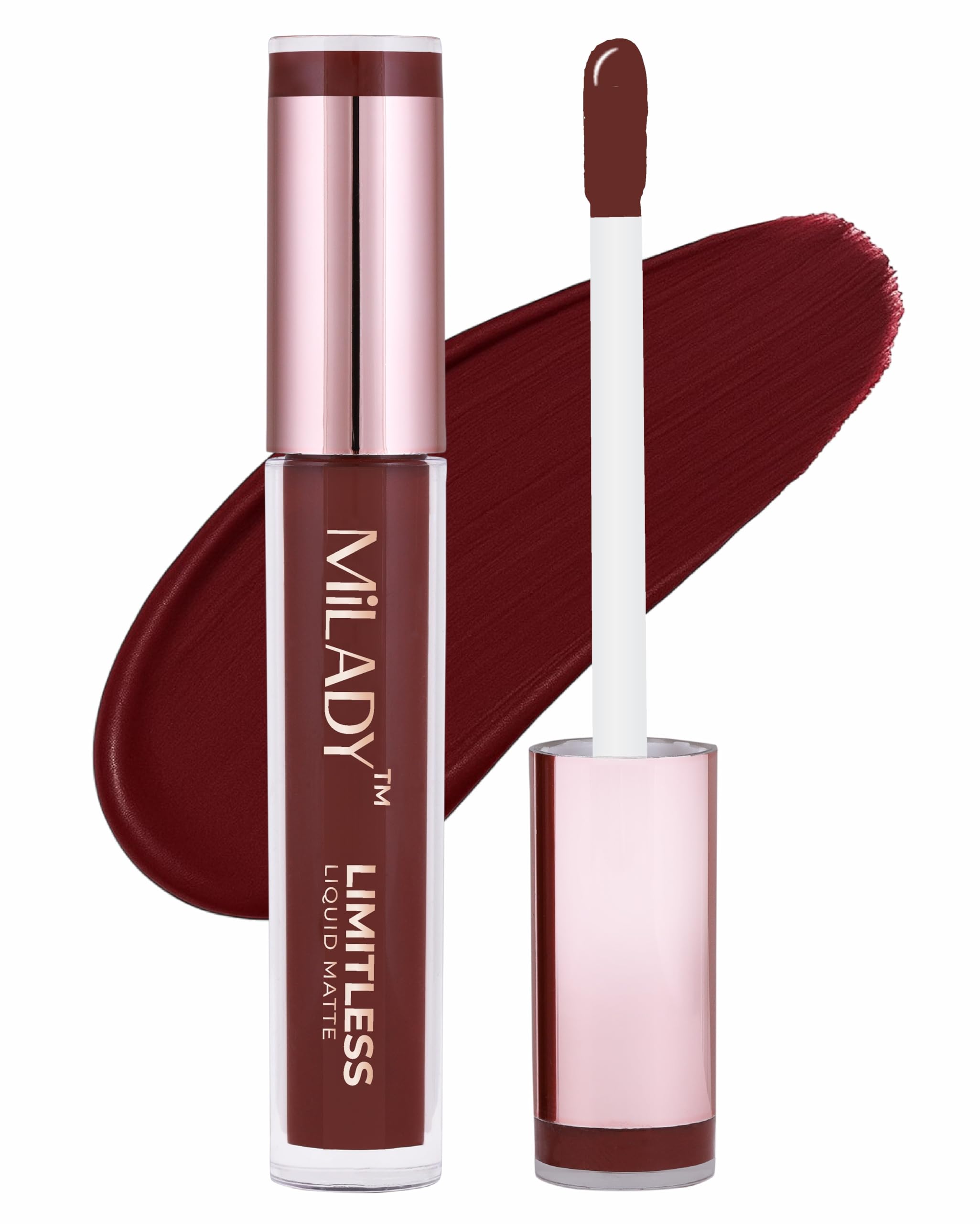 MiLADY LIMITLESS Liquid Lipsticks with Shea Butter and Vitamin-E | Long-lasting & Smudge Proof | Non-Transfer Matte Lipstick (Magic Maroon, 3 ml)-image-30