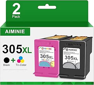 Cartouches D'encre HP 305 Originales – Noir 3YM61AE Et Couleur 3YM60AE – Pour DeskJet 2710, Envy 6010 Et Autres