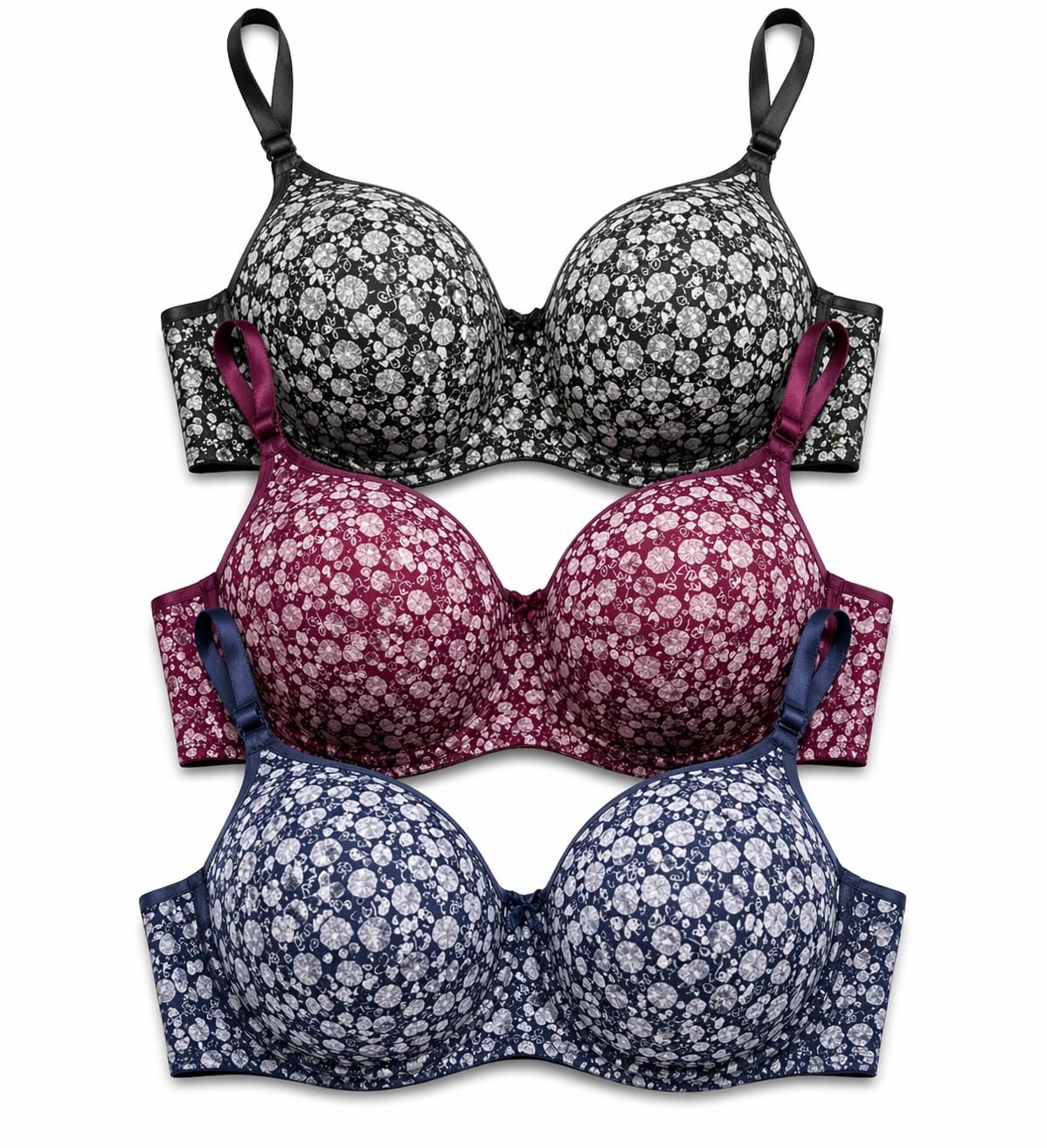 Women's Padded Full Coverage Bra | Polycotton 4-Way Lycra Fabric | Comfortable Everyday Wear (Pack of 3)-image-38