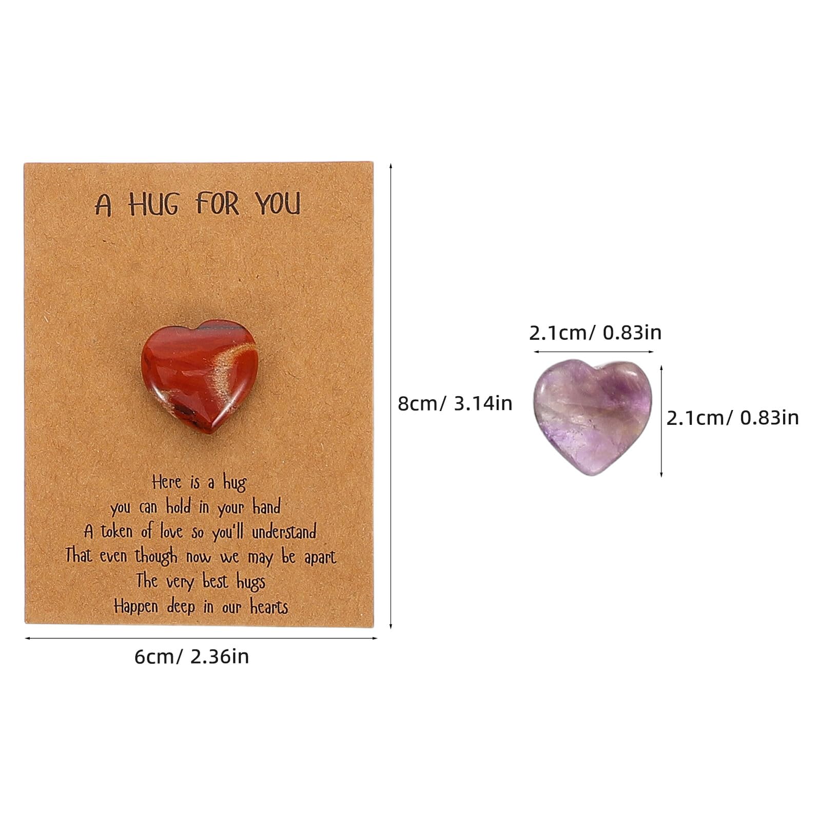 Biglietti d’Auguri con Pietre Naturali a Forma di Cuore 2 CM Set da 40 Pezzi per Festa degli Innamorati e Compleanni Carta Resistente per Regali Romantici e Scambi Festa