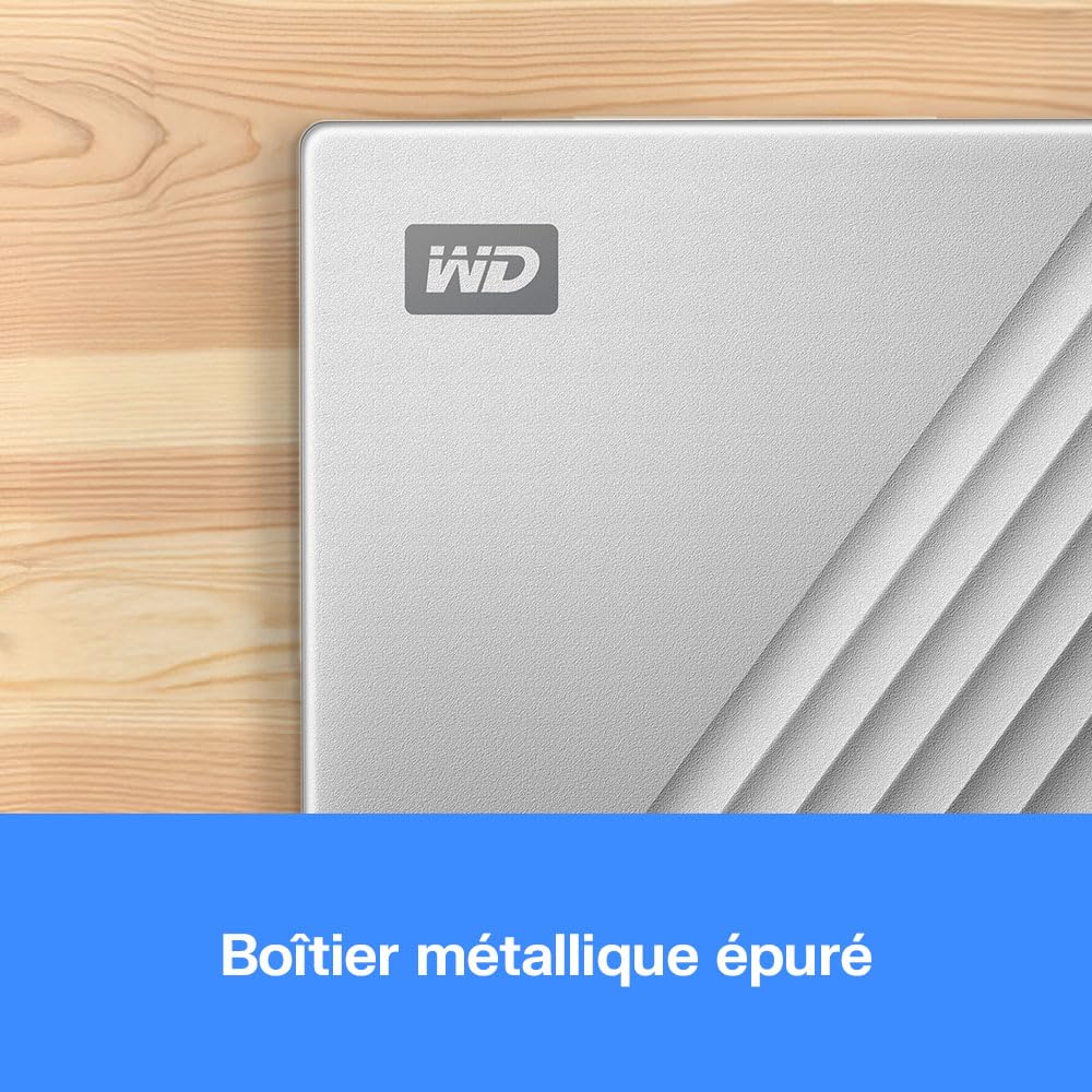 WD 4To My Passport Ultra pour Mac Disque Dur Externe Portable, Parfait pour sauvegarde et stockage, Prêt pour Mac, Format compact Sauvegarde et protection par mot de passe, Boîtier métallique épuré