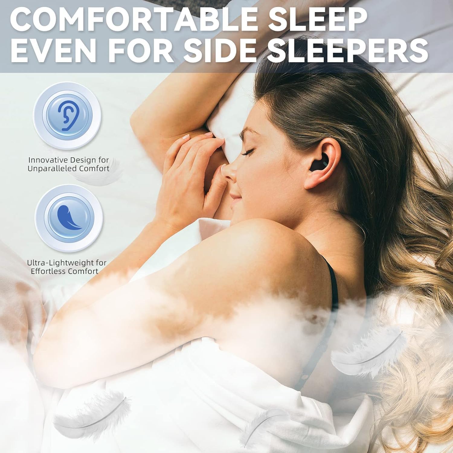 Ultra-Thin Wireless Bluetooth 5.3 Earbuds for Side Sleepers - Dettaglio