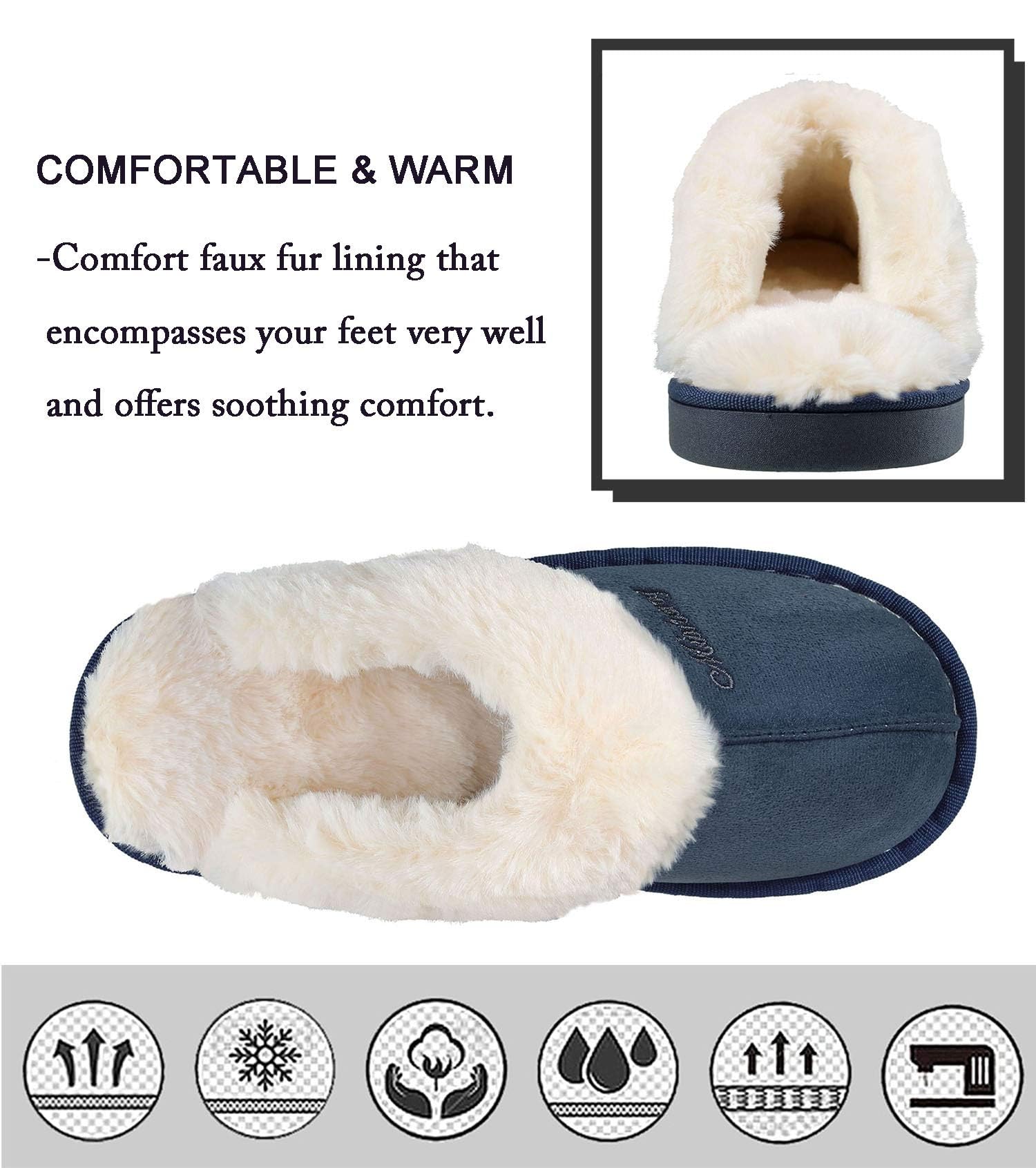 Inverno Pantofole Scamosciate da Donna Morbido Antiscivolo Scarpe Caldo Peluche Uomo Accogliente Memoria Schiuma Pantofole da Casa 34-45EU