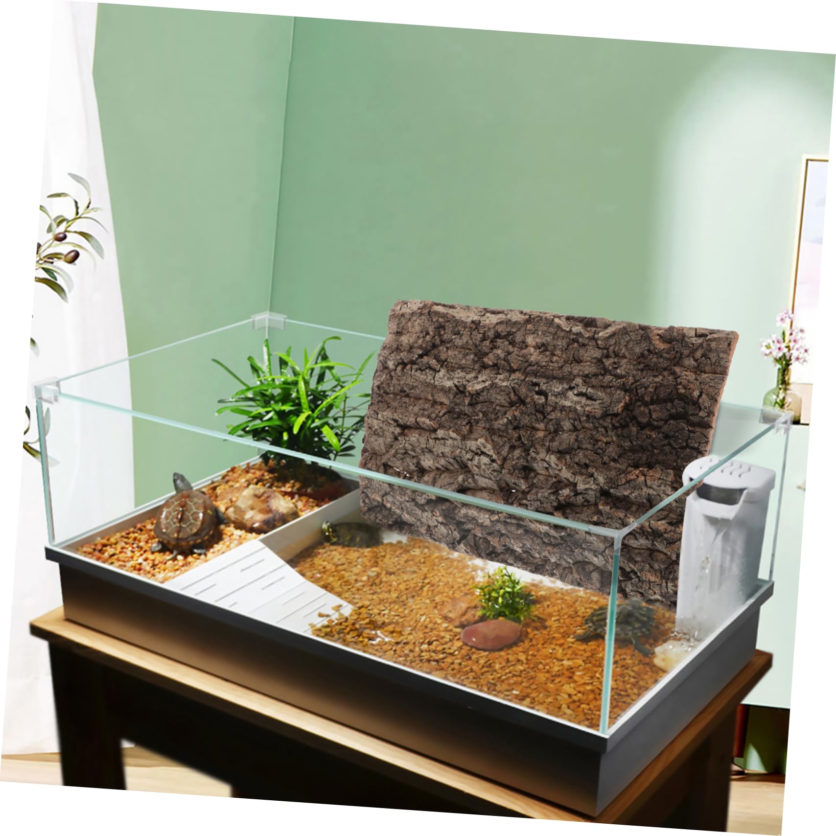 INOOMP De Corcho Real Decorativo para Acuarios Terrarios y Reptiles Estética Natural