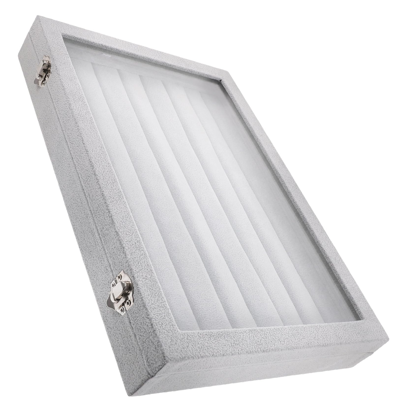 BESPORTBLE Caja de Almacenamiento de Anillos Transparente Apilable Bandejas para Joyas Organizador de Tapa para Exhibir Anillos de Boda Caja