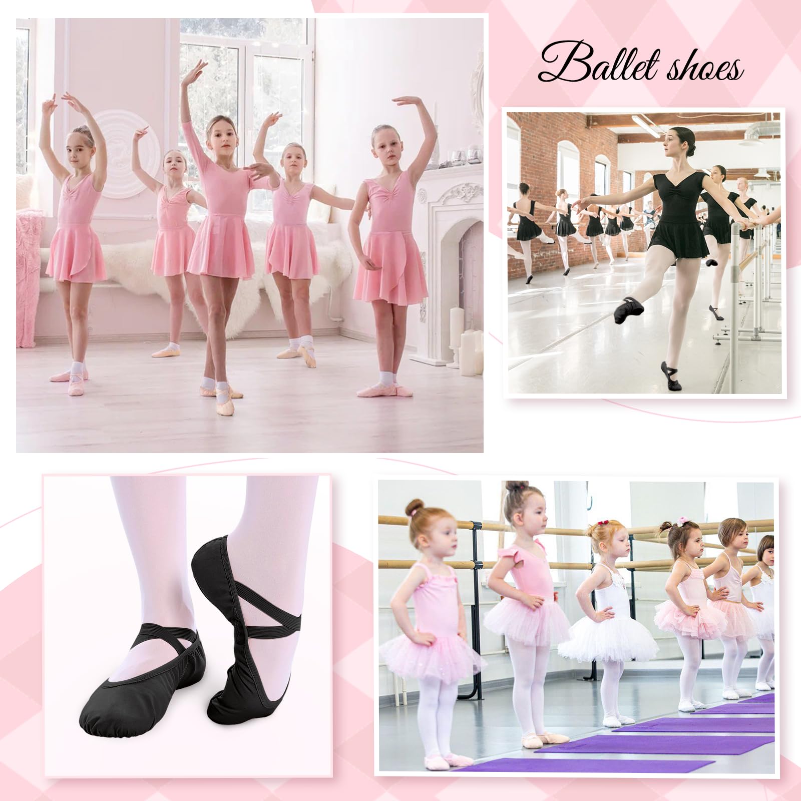 Zapatillas de Ballet Niña Suela Partida Cuero Punteras Gimnasia Ritmica Tallas 21-44 EU