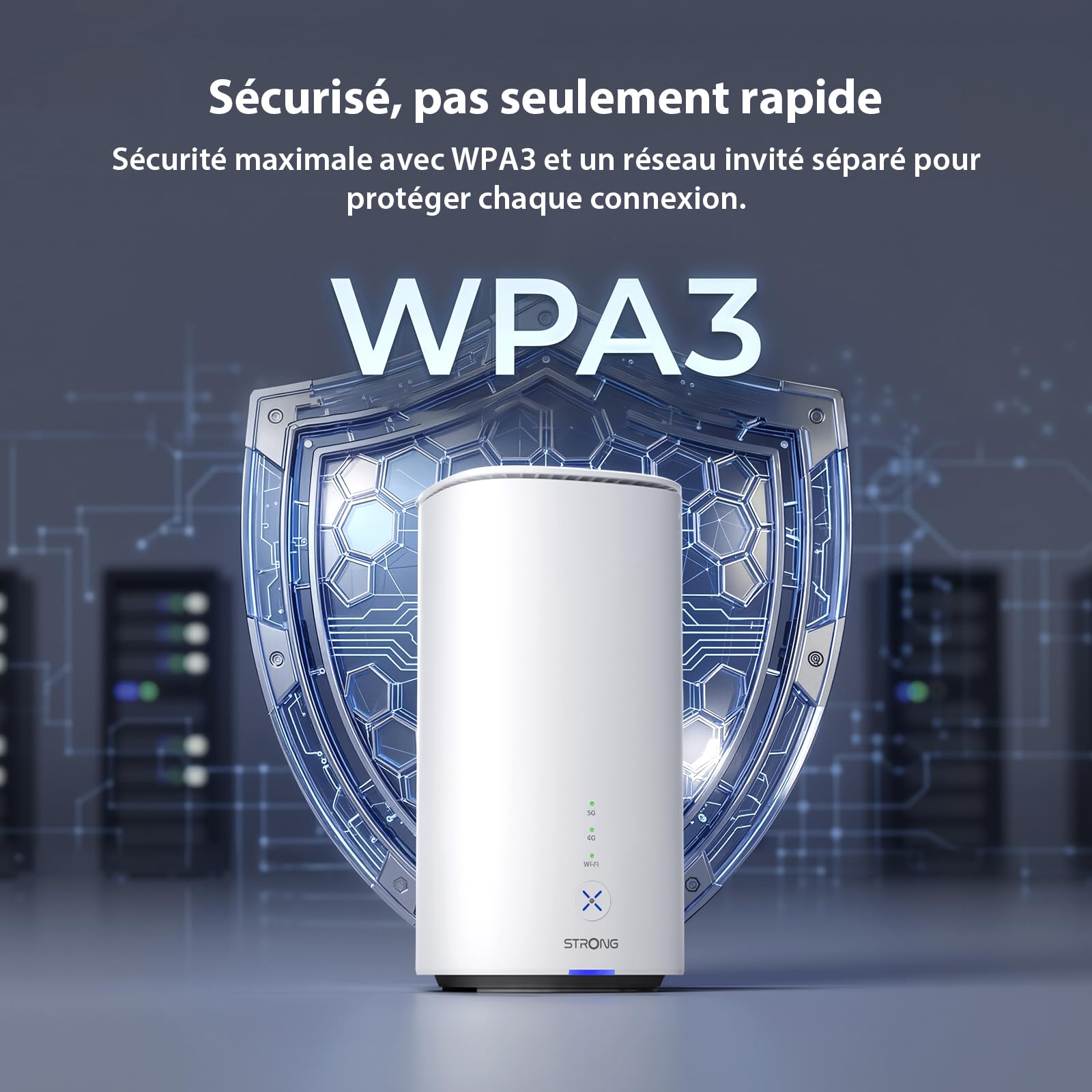 Strong Routeur 5G avec Carte SIM, Routeur WiFi 7 BE3600 Double Bande, Modem 5G jusqu'à 3,2 Gbps, Gigabit LAN/WAN, WAN Backup, NFC One-Touch, Streaming 8K, pour Maison et Bureau | Modem 5G jusqu'à 3,2 Gbps, Gigabit LAN/WAN, WAN Backup, NFC One-Touch, Strea