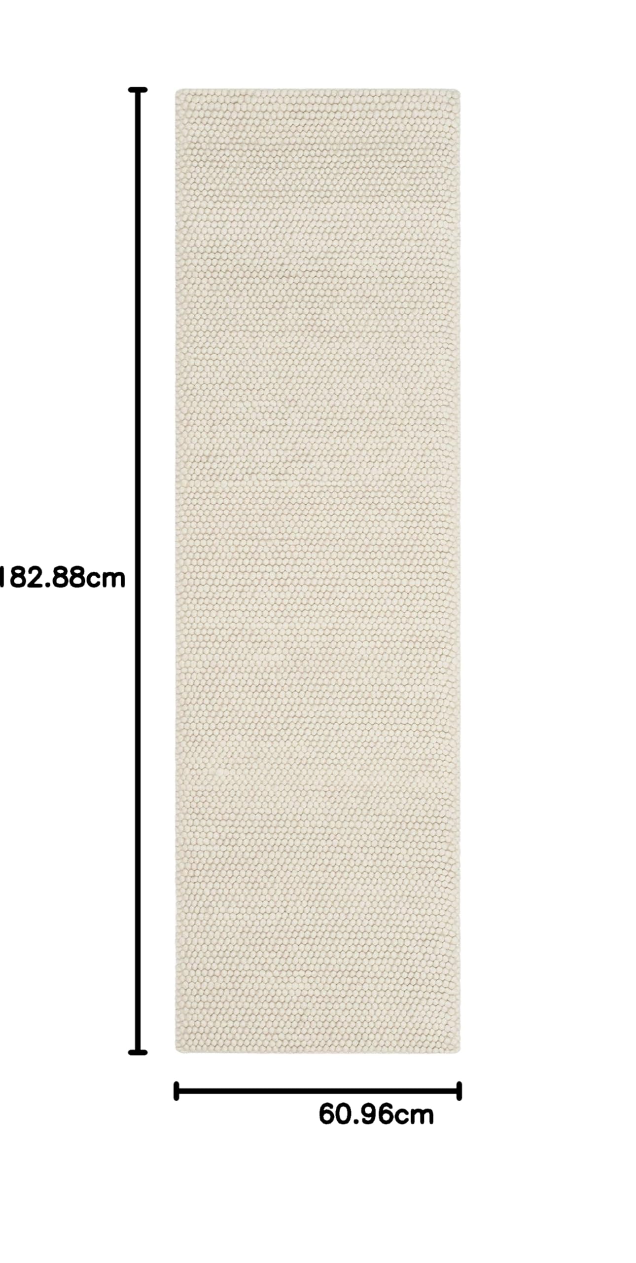 SAFAVIEH Naturfaser Teppich für Wohnzimmer, Esszimmer, Schlafzimmer - Natural Fiber Collection, Kurzer Flor, Elfenbein, 80 x 180 cm