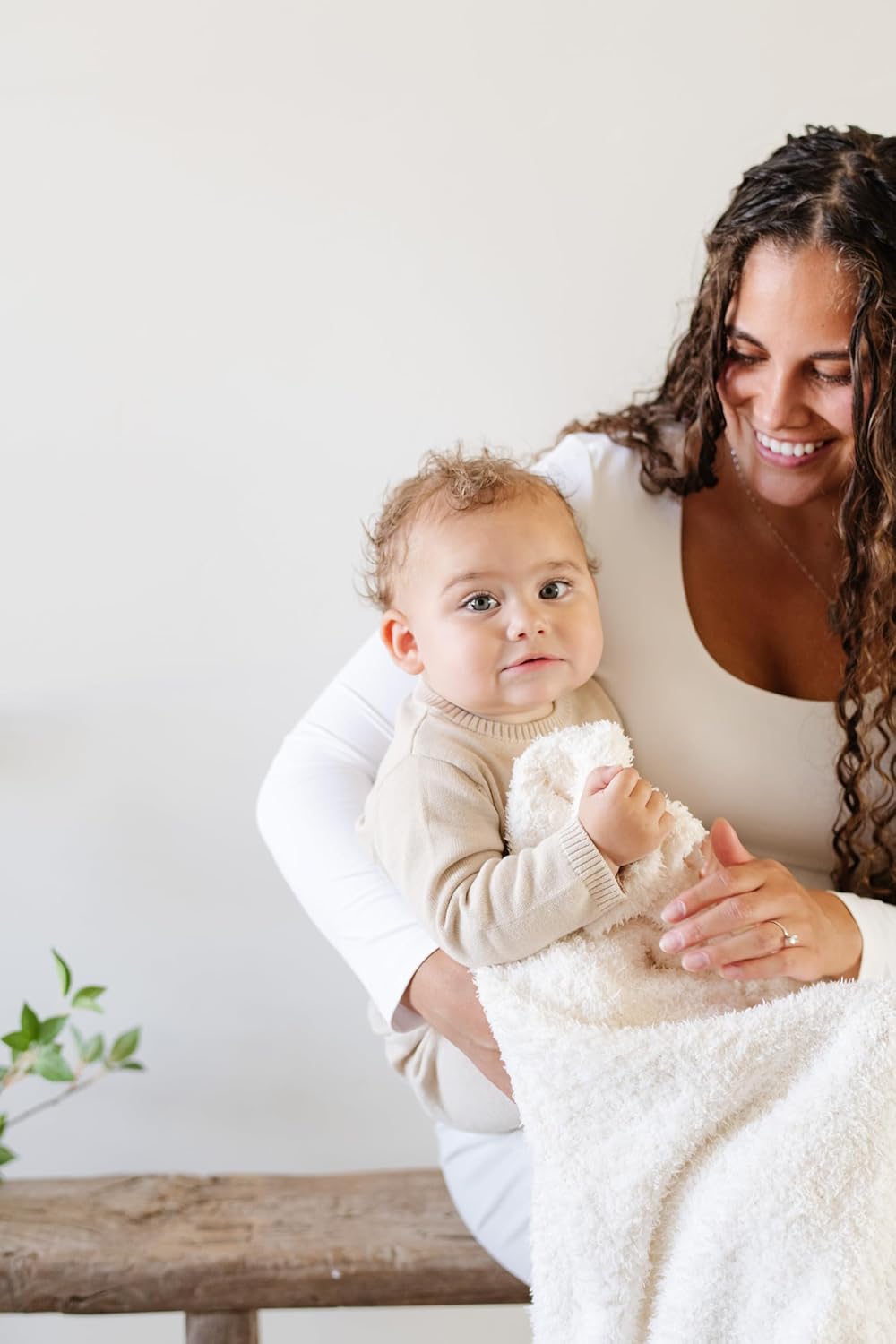 SARANONI Bamboni Luxury Throw Blanket | Oversized Super Soft Plush Home Decorative Comfy Blankets for Couch or Bed | Ivory - X-Large 60” x 80” - Image 8