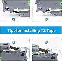 Vista 8 de Paquete de 4 cintas TZ de 0.47 pulgadas compatibles con Brother TZe-231 TZe131/232/233 P Touch cinta de etiquetas 0.472 in 0.47 laminada