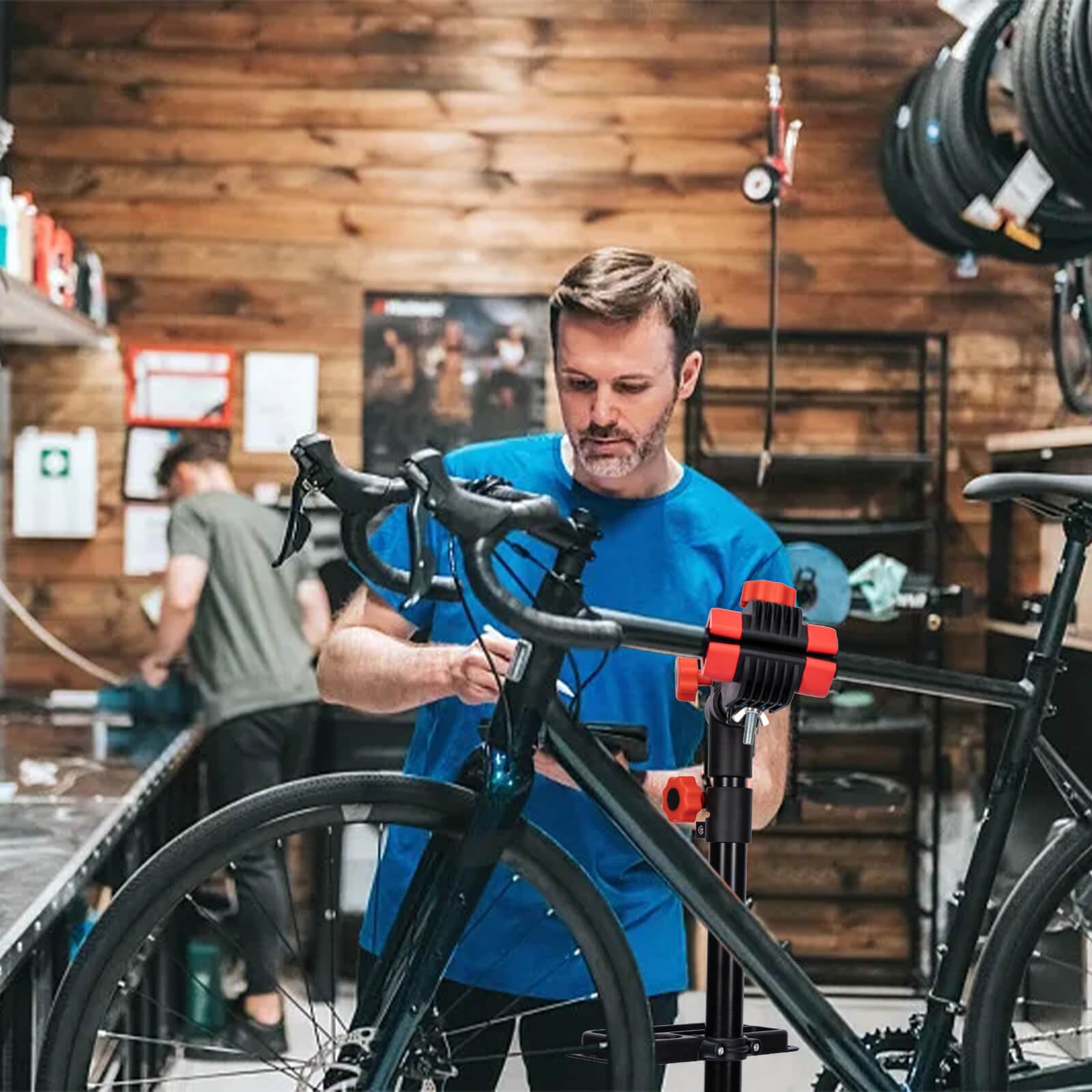 DanDiBo Stojak montażowy, stojak do montażu rowerowego, z regulacją wysokości, obracany o 360°, 96562, stojak do naprawy roweru górskiego, składany