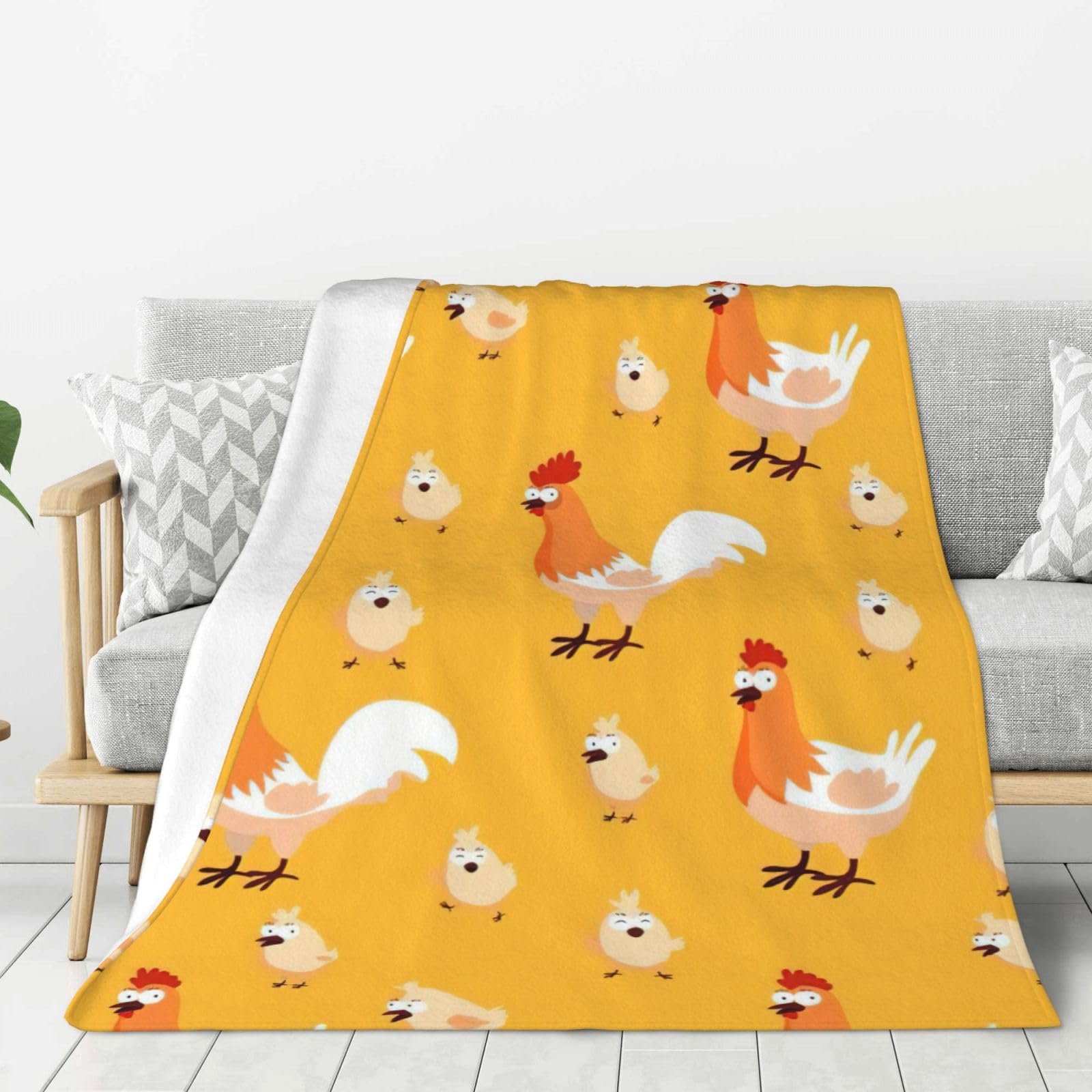 Couverture épaisse lit canapé grande taille motif poule plaid