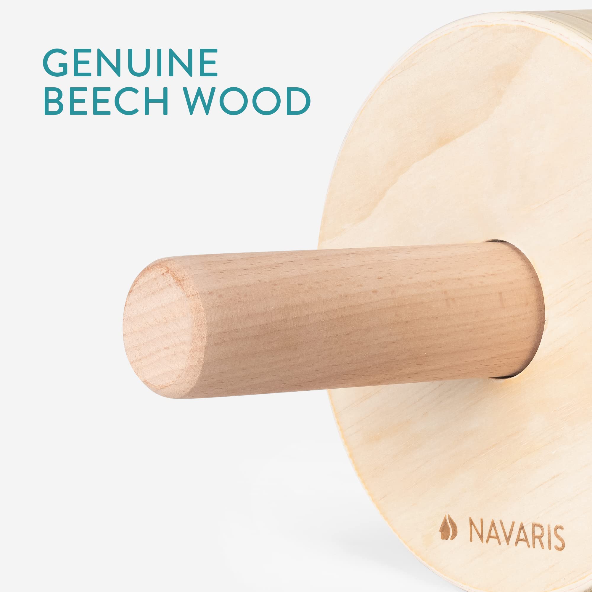 Navaris Trenażer mięśni brzucha ze 100% drewna – AB Roller AB Wheel do wzmocnienia mięśni brzucha – trener brzucha do treningu górnej części ciała