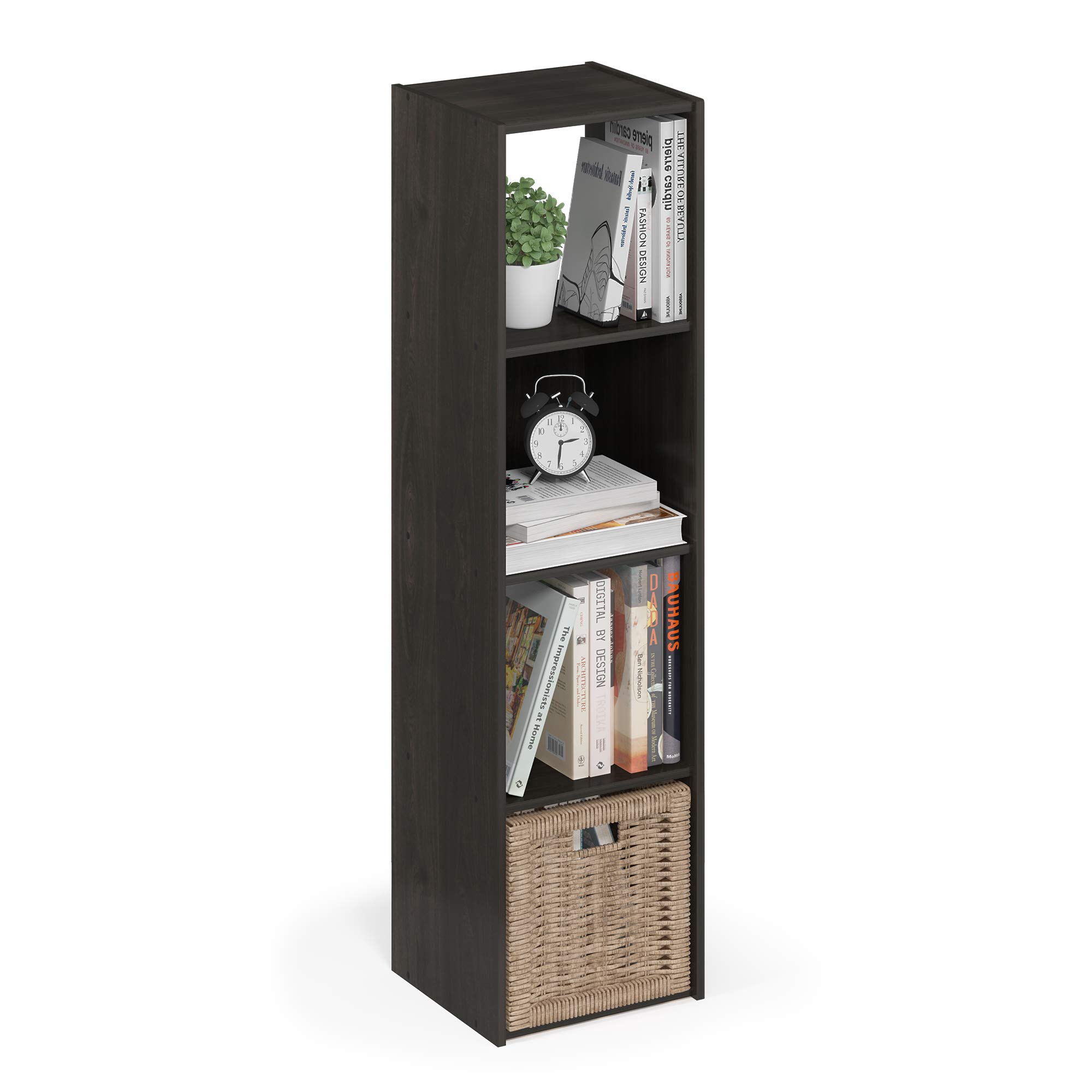 Rackhams Grey Elegant Pelli Cubic Storage Cabinet, 4X1, Espresso For Bedroom