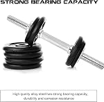 Threaded Dumbbell Rubber/Chrome Handles 1 Inch Pair, Adjustable Dumbbell Bar Handles, Fits Standard Weight Plates with 1” Diameter, for Gym Workouts, Exercise, Weightlifting
