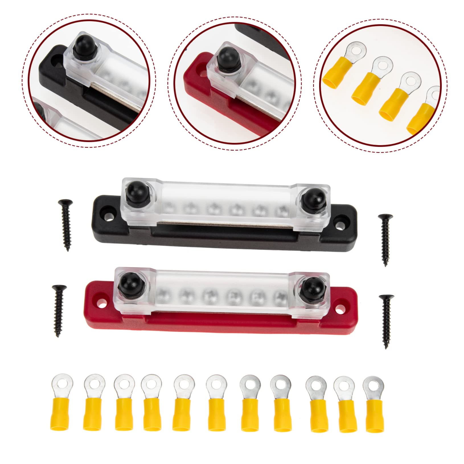 1set Morsettiera Terminale Bus Bar Elettrica Per Auto Barca e Camion Terminali Inclusi Design Professionale e Struttura Razionale Per Impianti Elettrici e Controllo Motori