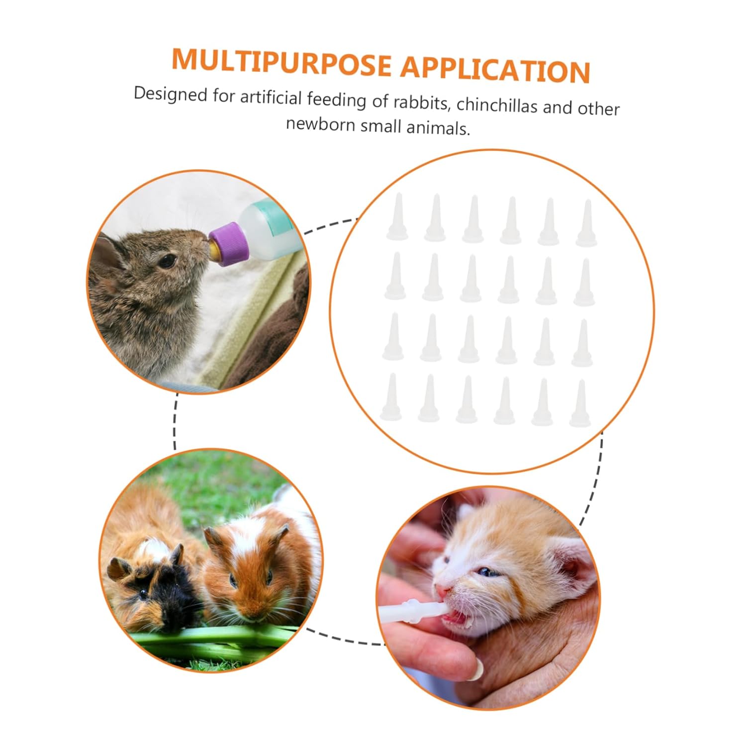 40pcs Silicone Feeding Nipples for Pets Flexible Pacifiers for Bunny Kitten Puppy Nursing Safe and Convenient Pet Feeding Bottles Accessories image 9 of 9 B0DY6SFDMB