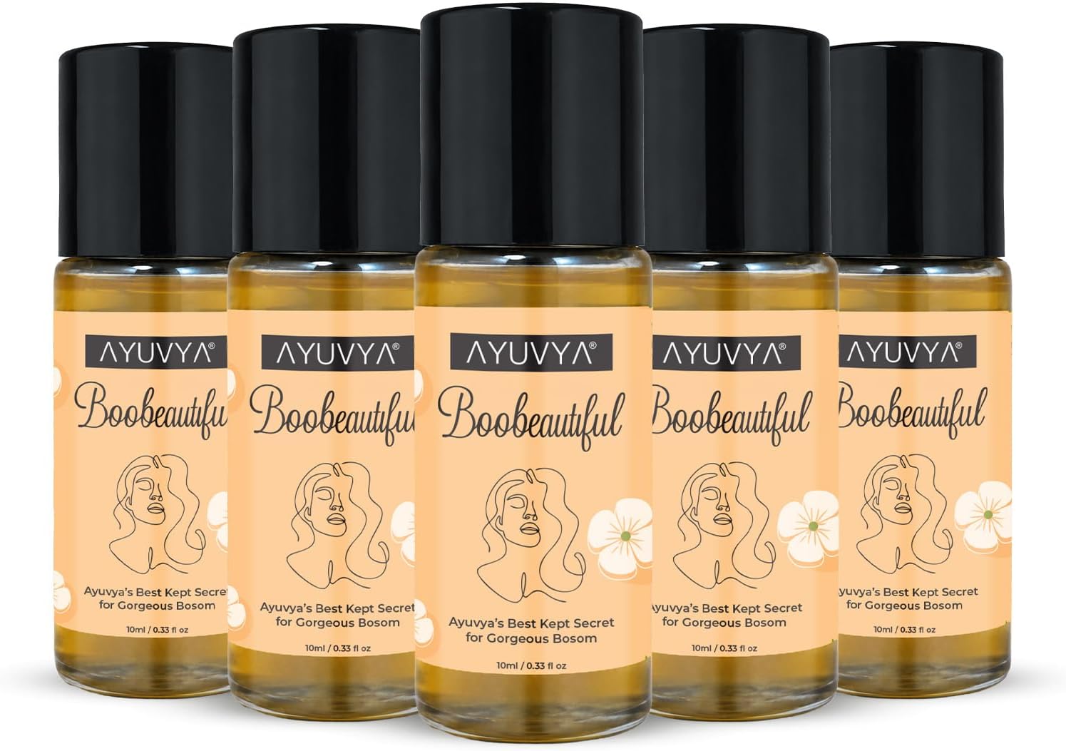 Ayuvya Ayurvedic Massage Oil for Women | Supports Skin Firmness, Elasticity & Nourishment | Natural, Paraben-Free & Chemical-Free | Pack of 5 | 10mlx5 | As Seen on Shark Tank