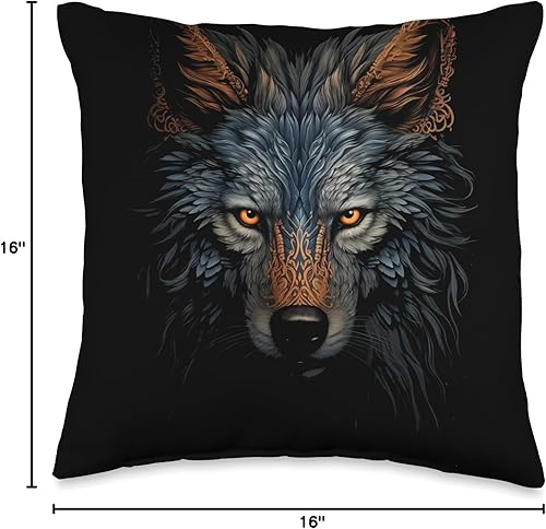 Miniatura 4 de Wolf Lover Wolves Wild Animals Head Wolf Face Wolves Animal Arts - Almohada de 16 x 16 pulgadas, multicolor