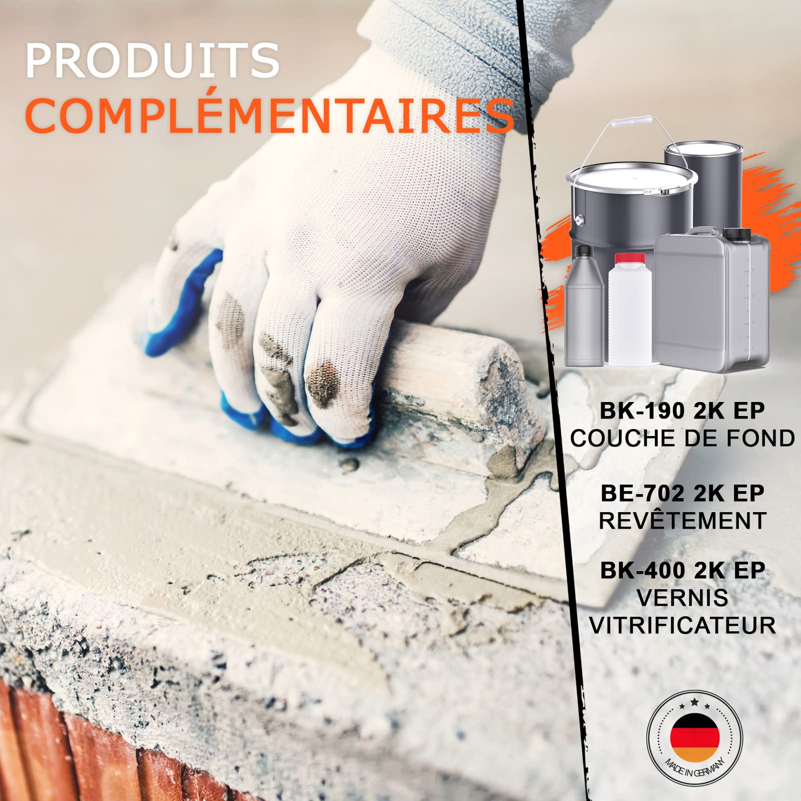 BEKATEQ Mortier de réparation BK-150EP, 5kg I Mortier de jointoiement à base de résine époxy bi composant I Pour intérieur & extérieur I Mastic résine coulée pour béton, bois, chape, métal, carrelage