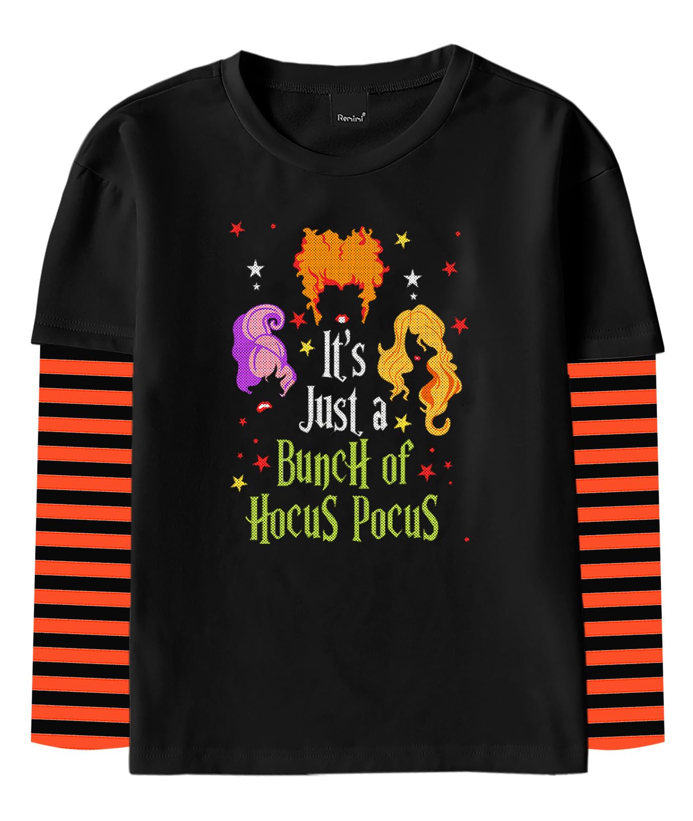 Remimi Unisex Kids Halloween Long Sleeve Shirt Holiday Stripe Shirts 2-12 Years