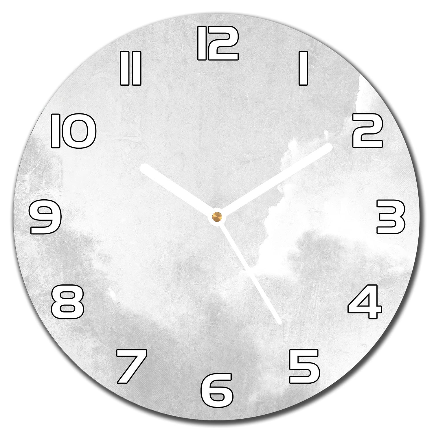 Horloge en verre cuisine et salon murale ronde moderne design vintage 30 cm