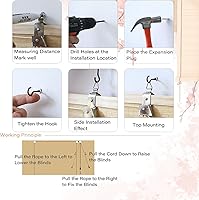 Vista 5 de Persianas de bambú natural, persianas romanas de bambú, persianas de bambú inalámbricas para ventanas, persianas enrollables de bambú retro