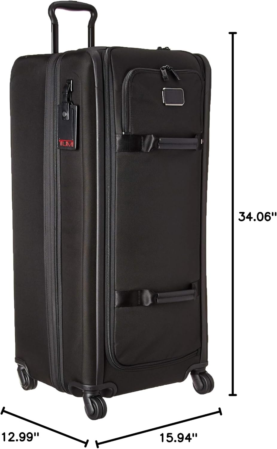 TUMI - Alpha Tall 4-Wheeled Duffel Packing Case - Hybrid Travel Suitcase with Integrated Shelving - Black