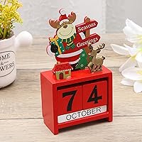 Vista 2 de Calendario de Adviento de cuenta regresiva de Navidad, escritorio de cuenta regresiva de días hasta Navidad, decoración de madera, calendario