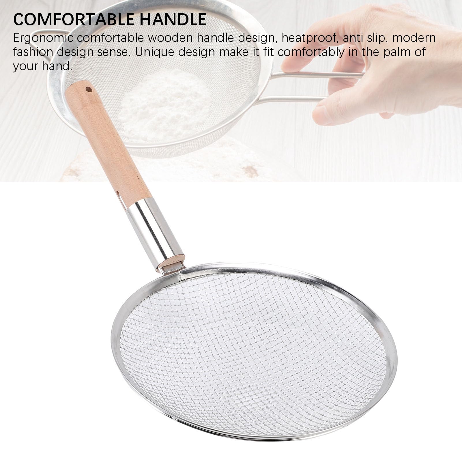Generic Cucchiaio per Schiumarola in Acciaio Inossidabile con Filtro a Maglia Fine per Rimuovere L'olio in Eccesso Dagli Alimenti, Adatto a Varie attività di Cottura [Colino a Maglia Fine in Acciaio