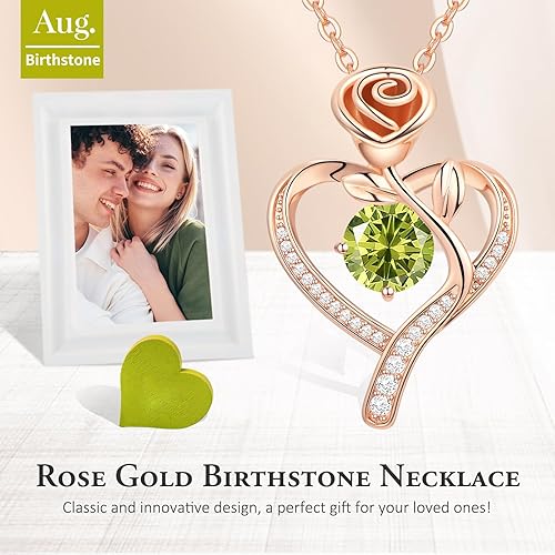 Miniatura 3 de Collar para mujer, regalos para esposa, novia, aniversario de boda, collares de regalo para mujeres, cumpleaños, oro rosa de 18 quilates, regalo de