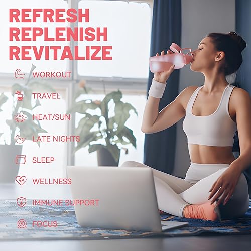 Miniatura 5 de Electrolitos en polvo sin azúcar, mejorado con vitaminas B y minerales - Suplemento de bebida de hidratación apto para dieta cetogénica, 60 porciones