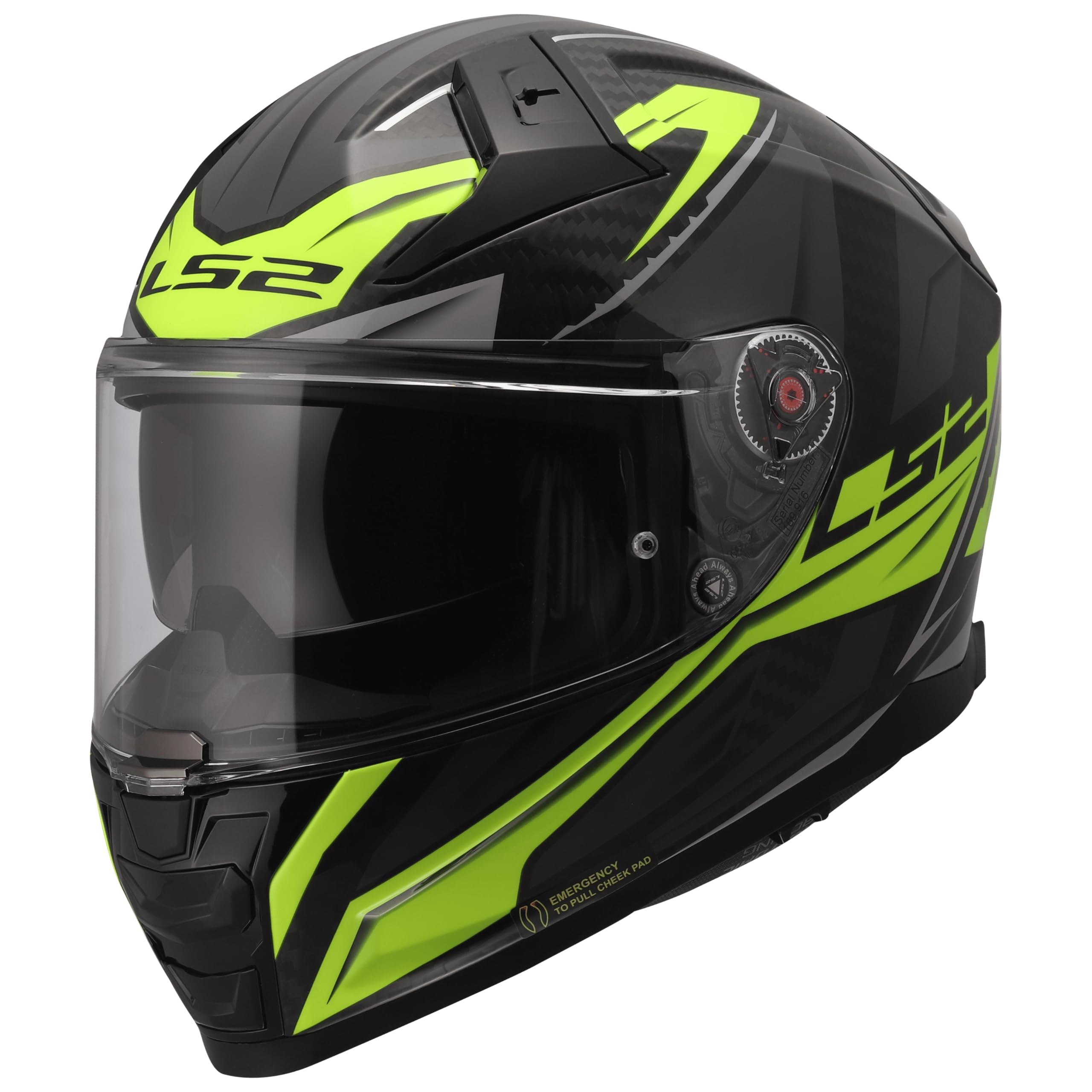 LS2, Casco Moto Integral VECTOR II CARBON SAVAGE H-V Yellow, XL