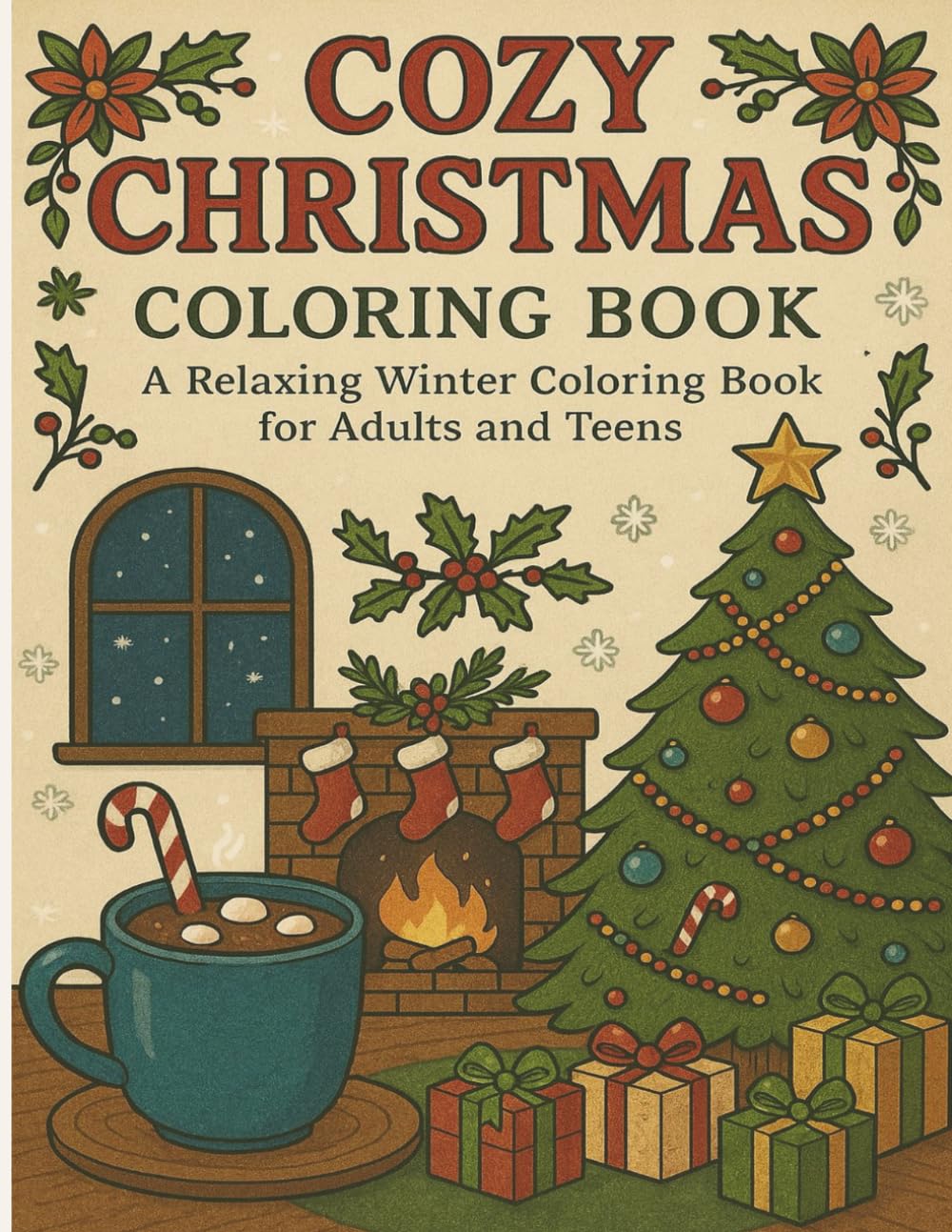 Cozy Christmas Coloring Book: A Relaxing Winter Coloring Book for Adults and Teens