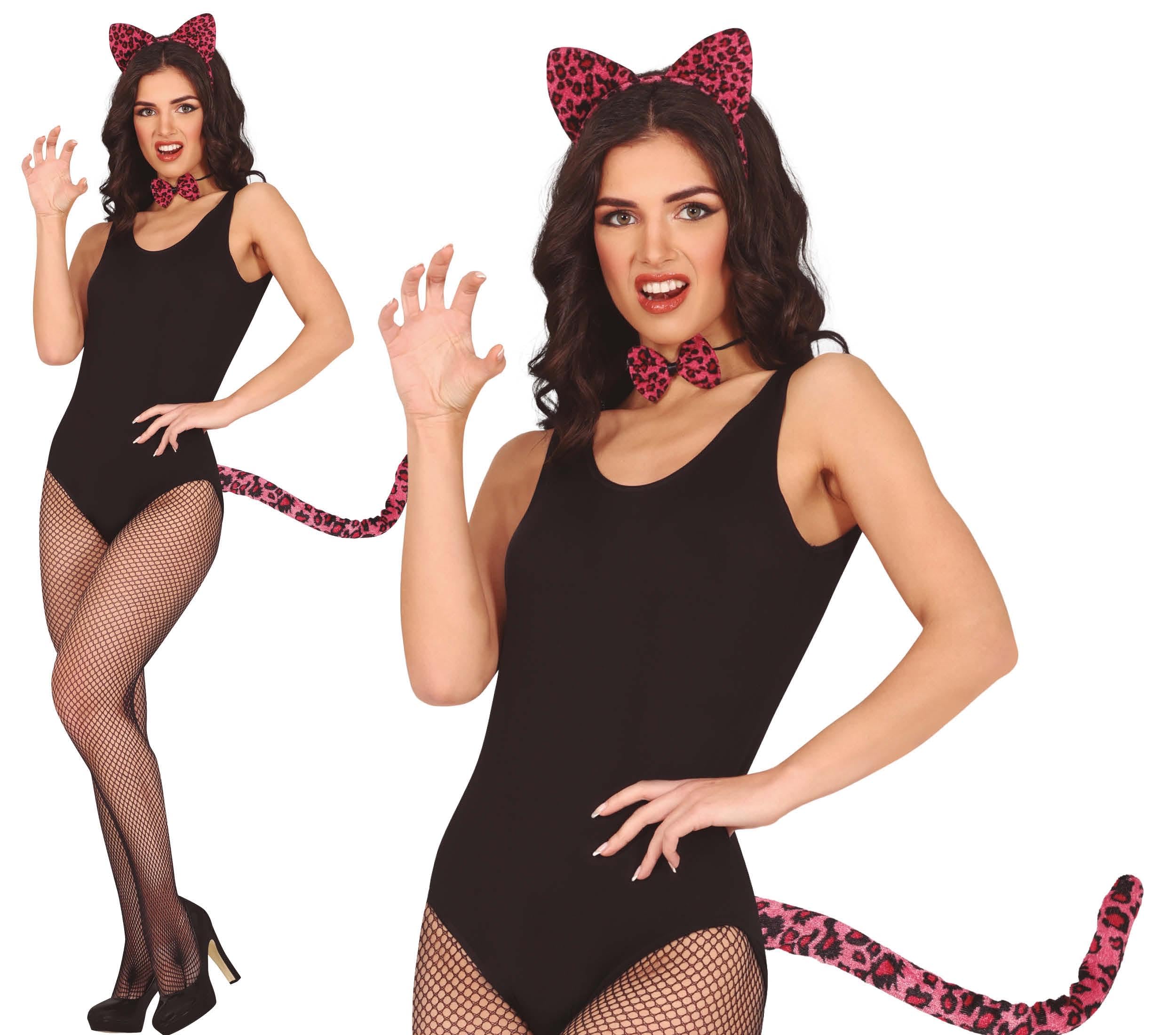 FIESTAS GUIRCA LEOPARD HEADBAND AND TAIL SET ADULT