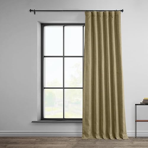 Miniatura 8 de HPD Half Price Drapes - Cortina de lino sintético para oscurecer la habitación, dormitorio y sala de estar, 1panel, 50pulgadas de ancho x 96pulgadas