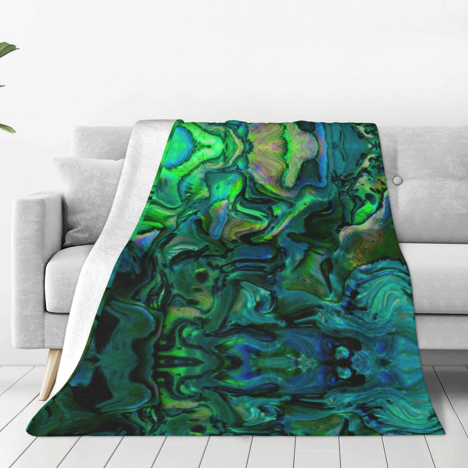 Couverture flanelle Abalone Nacre anti-froid pour lit canapé et nuits fraîches