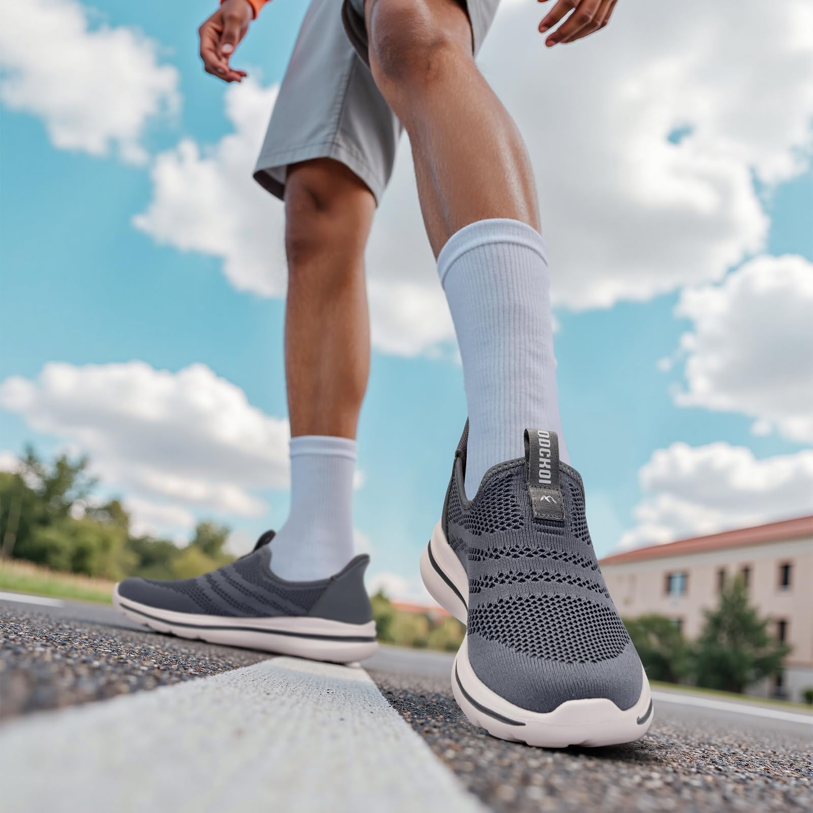 ODCKOI Slip On Sneaker Herren Schuhe Ohne Schnürsenkel Leichte Sportschuhe Atmungsaktives Freizeitschuhe Mesh Fitness Schuhe Turnschuhe Indoor Fashion Laufschuhe
