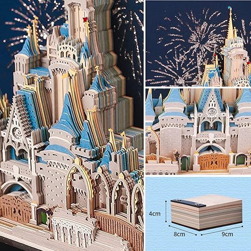 Miniatura 3 de Tastefully Bloc de notas 3D, 1 bloc de notas de arte tallado de 146 hojas para bricolaje, calcomanías creativas de dibujos animados, papeles,