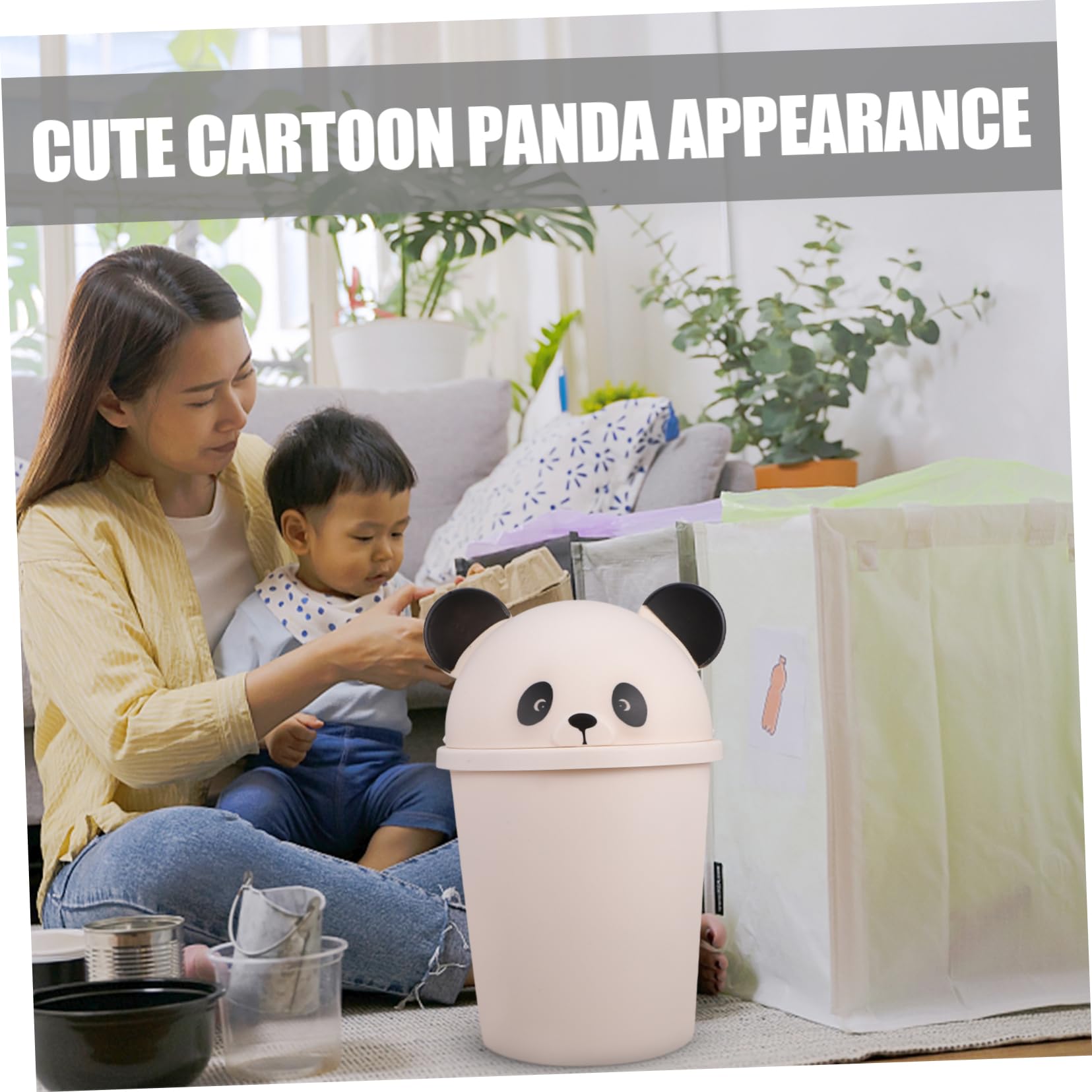 Amazon｜Ciieeo パンダ ゴミ箱 缶 かわいい 動物 形 ゴミ箱 缶 