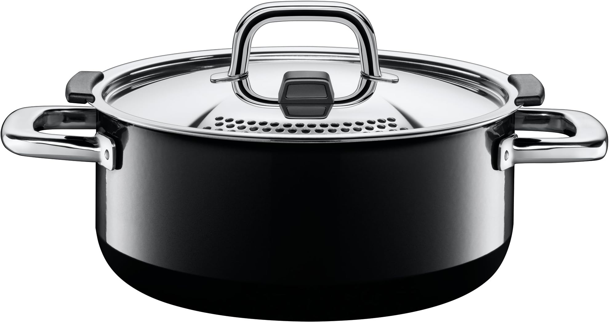 Silit Nature Silargan Functional Ceramic Control Lid Pot, Black, 24 cm, 4.4 Litre